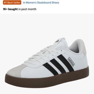 adidas Women's White and Black Sneakers